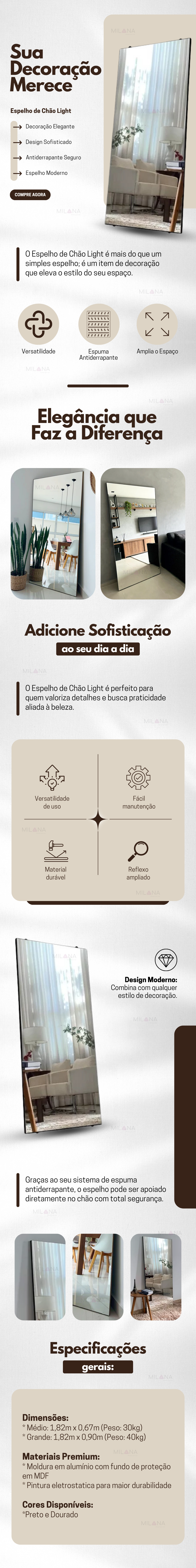 Espelho de Chão Light