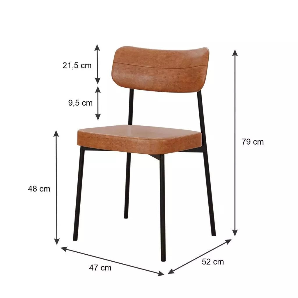 Cadeira Fixa Estofada, Conjunto 4 Unidades, Aço e Tecido, Até 120kg