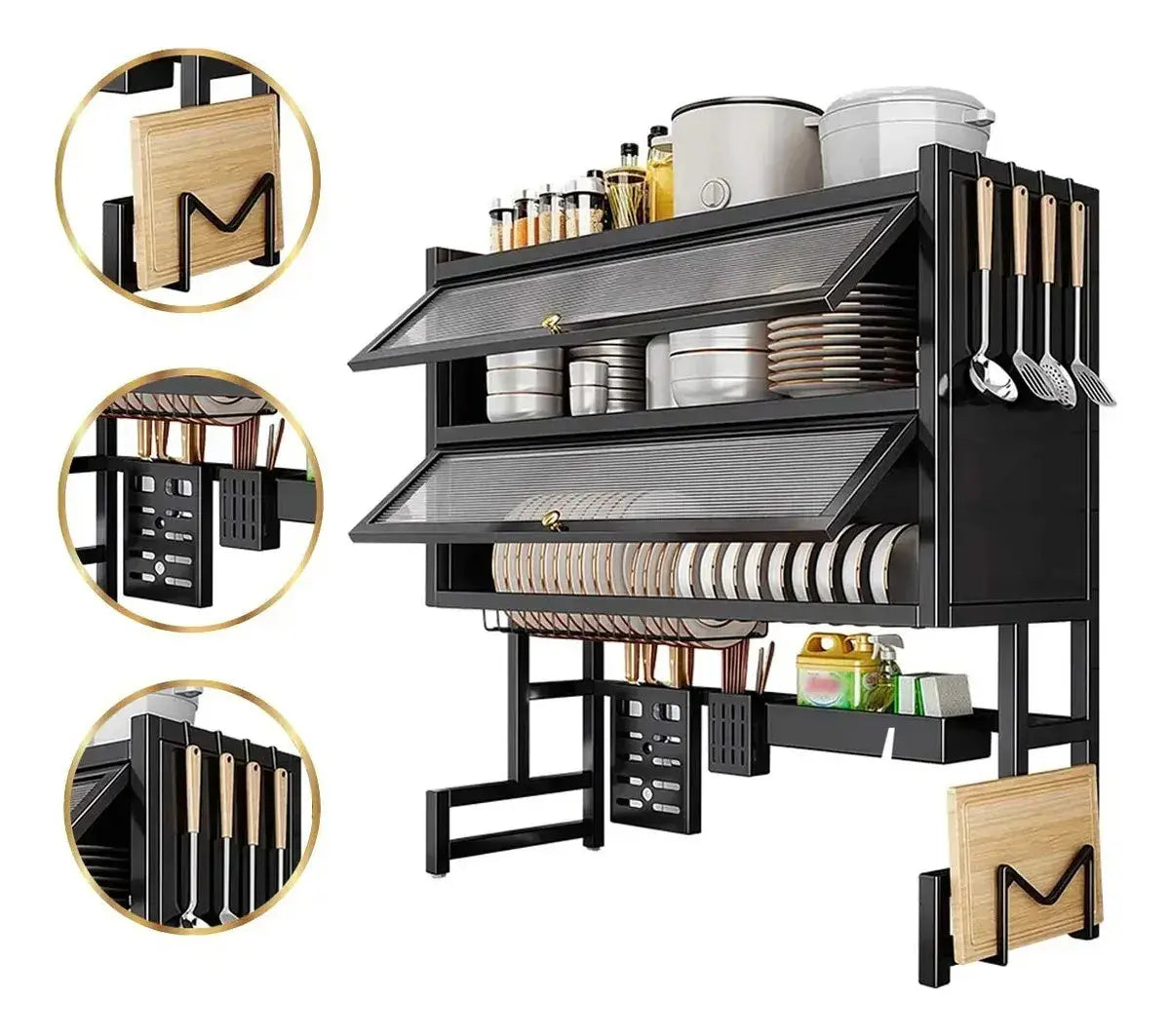 [LANÇAMENTO] Escorredor de Louça Suspenso Aço Inoxidável Organizador de Cozinha com 2 Níveis - De 65 a 105cm