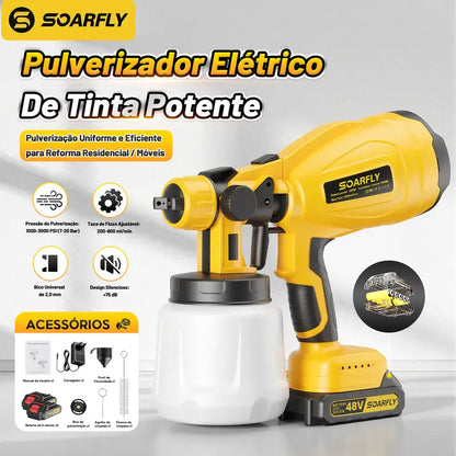 [PROMOÇÃO] Pistola de Pintura 48V 2 Baterias 800ml – Pulverizador Portátil Alta Pressão 3000PSI para Carro, Móveis e Reformas Bivolt Sem Fios