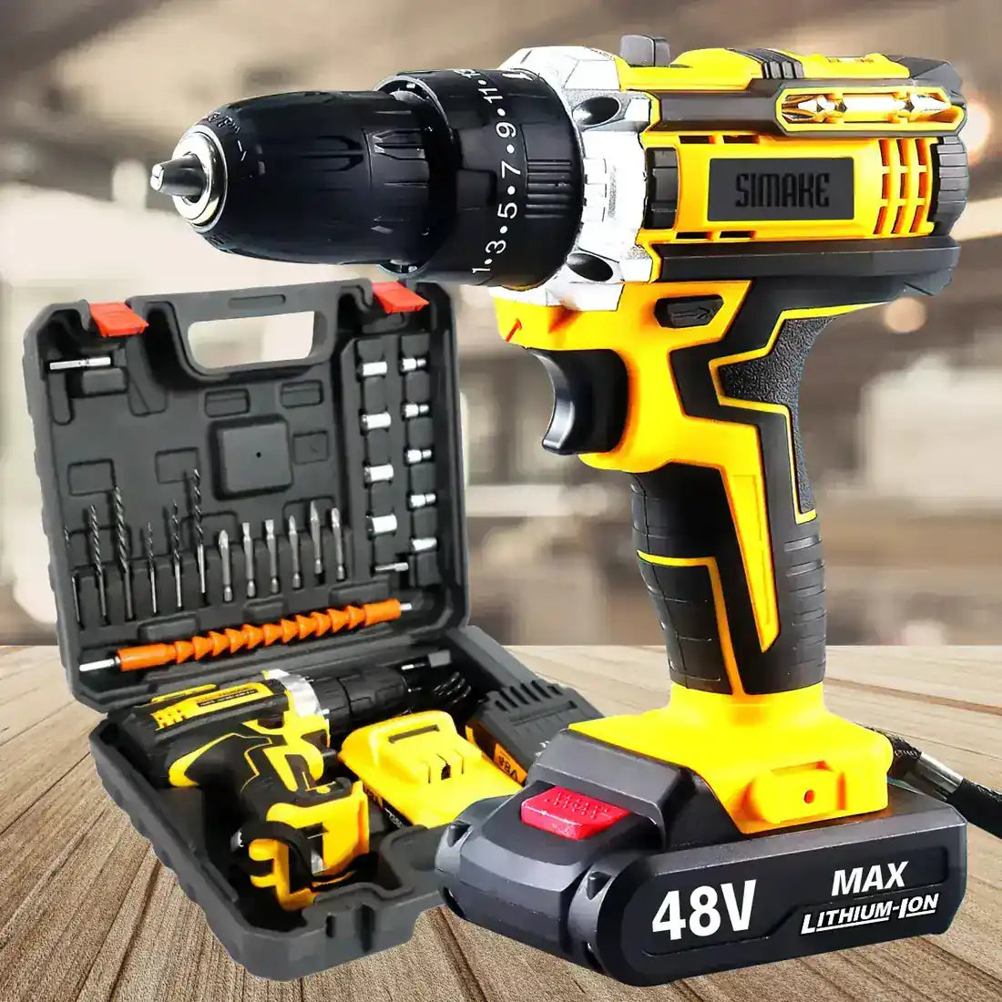 [PROMOÇÃO] Furadeira Parafusadeira a Bateria 48V + Mala Completa