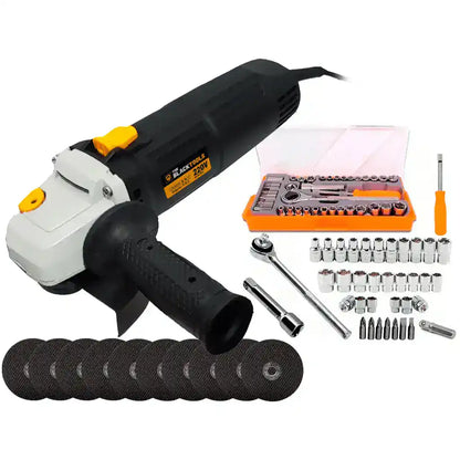 Esmerilhadeira Lixadeira Angular 4.1/2 780W Com Kit de Soquetes 40 Pecas The Black Tools
