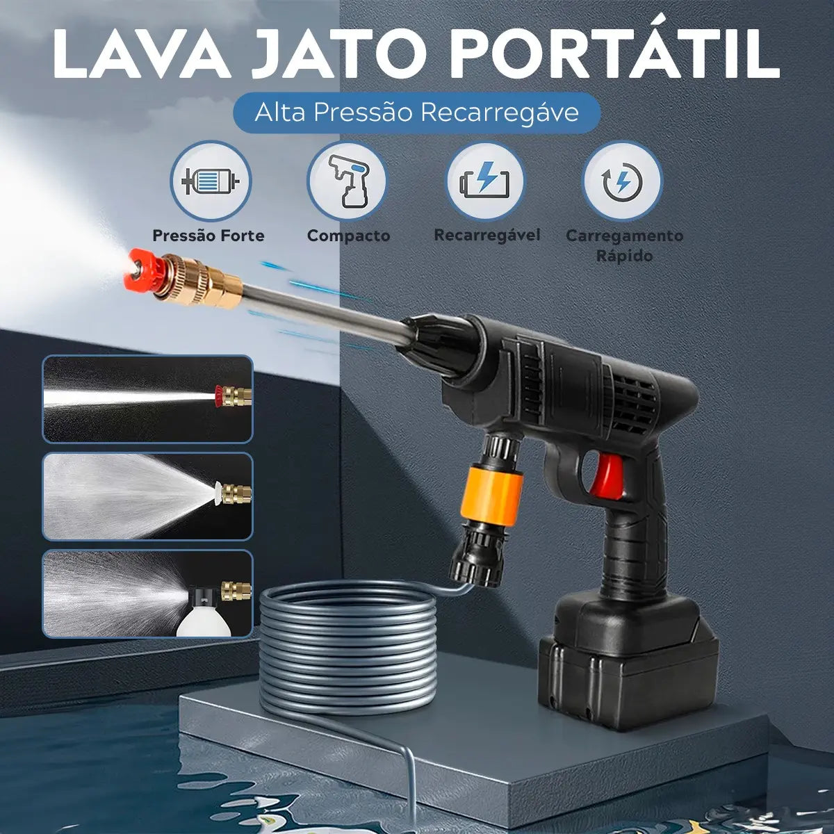 [LANÇAMENTO] Lavadora Lava Jato Portátil Pressão 2 Baterias + Maleta
