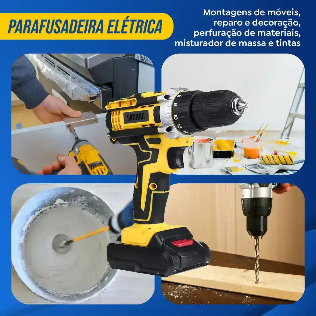 [PROMOÇÃO] Furadeira Parafusadeira a Bateria 48V + Mala Completa