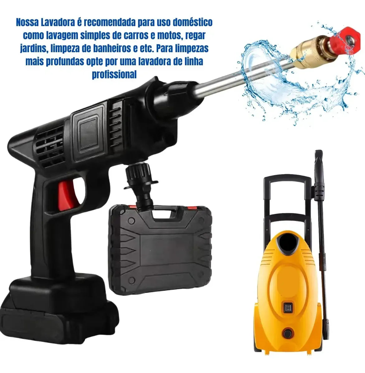 [LANÇAMENTO] Lavadora Lava Jato Portátil Pressão 2 Baterias + Maleta