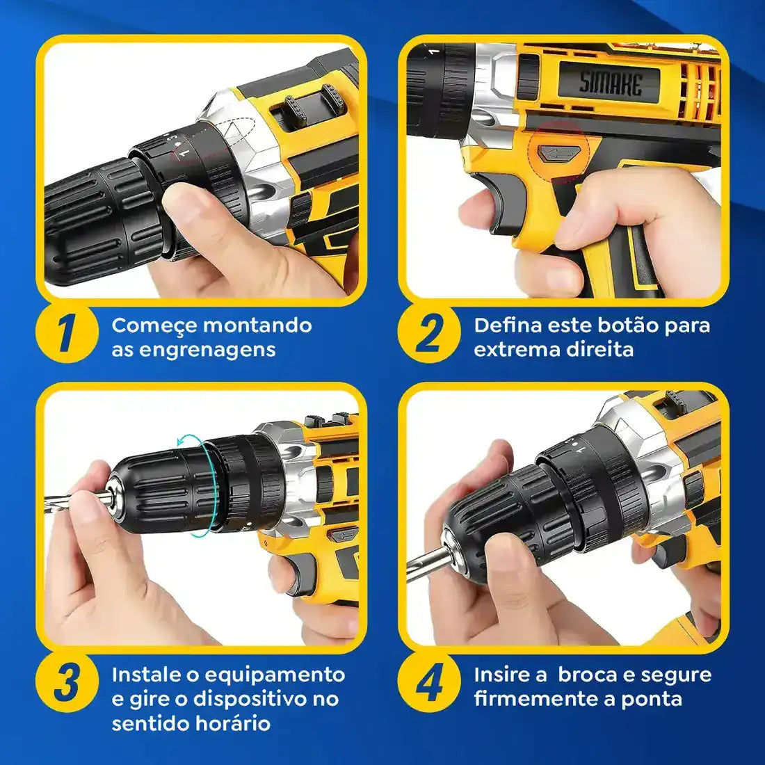 [PROMOÇÃO] Furadeira Parafusadeira a Bateria 48V + Mala Completa