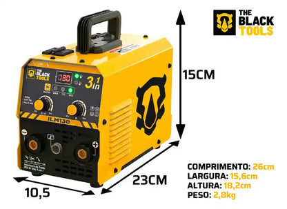 Maquina Inversora De Solda MIG Sem Gas 130A 3 Em 1 TIG Lift Kit Completo
