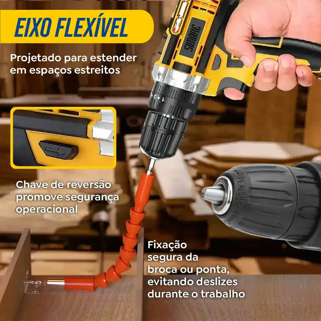 [PROMOÇÃO] Furadeira Parafusadeira a Bateria 48V + Mala Completa