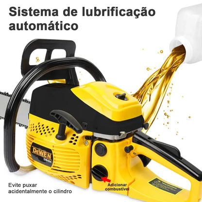 [PROMOÇÃO] Motosserra a Gasolina DEWEN 52cc Barra 20 Polegadas 3.0HP Corte Profissional de Árvores