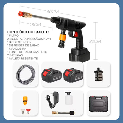 [LANÇAMENTO] Lavadora Lava Jato Portátil Pressão 2 Baterias + Maleta