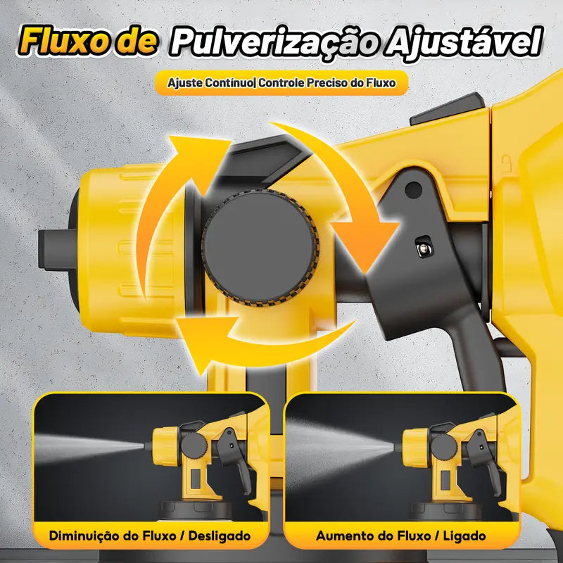 [PROMOÇÃO] Pistola de Pintura 48V 2 Baterias 800ml – Pulverizador Portátil Alta Pressão 3000PSI para Carro, Móveis e Reformas Bivolt Sem Fios
