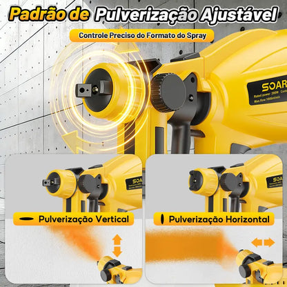 [PROMOÇÃO] Pistola de Pintura 48V 2 Baterias 800ml – Pulverizador Portátil Alta Pressão 3000PSI para Carro, Móveis e Reformas Bivolt Sem Fios