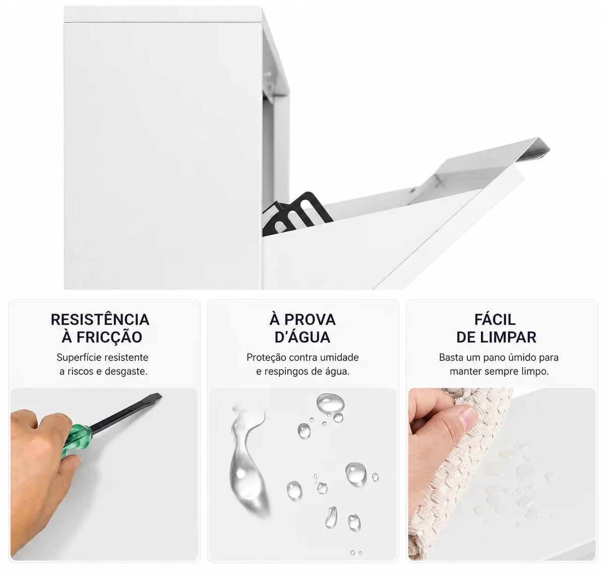 Armário Sapateira Slim Metálica 4 Portas Basculantes