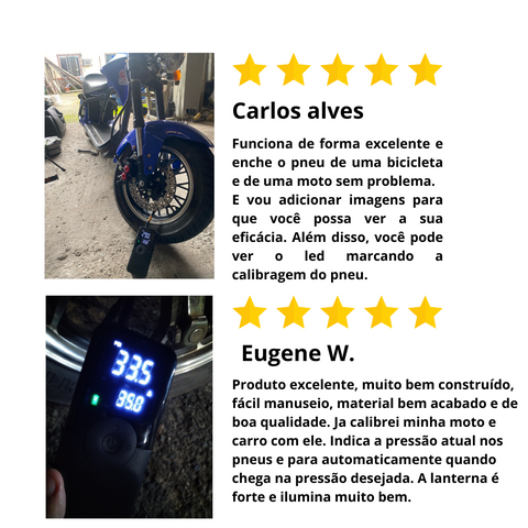 3 em 1 - Compressor de Ar Portátil Multifuncional