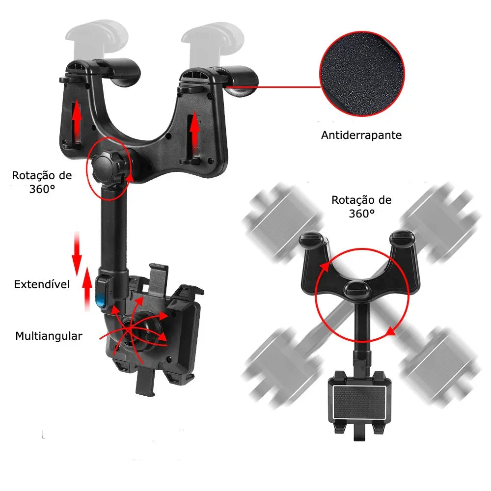 Suporte de Celular para Retrovisor de Carro - Giro 360º