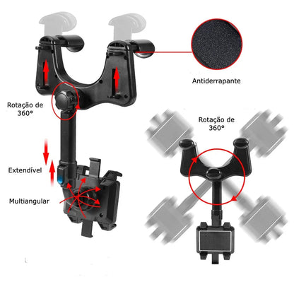 Suporte de Celular para Retrovisor de Carro - Giro 360º