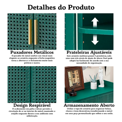 Sapateira Compacta Rattan Respirável