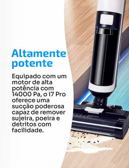 Aspirador Vertical de Pó I7 Pro - Aspira e Passa Pano Autolimpante, Sem Fio