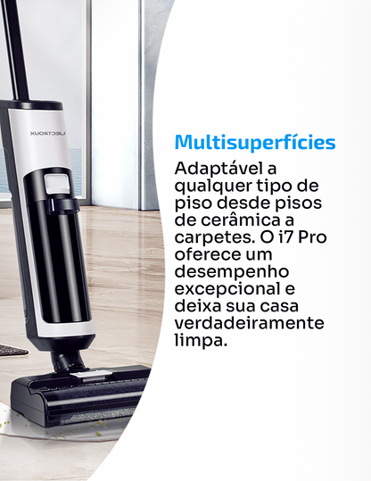 Aspirador Vertical de Pó I7 Pro - Aspira e Passa Pano Autolimpante, Sem Fio