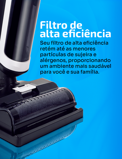 Aspirador Vertical de Pó I7 Pro - Aspira e Passa Pano Autolimpante, Sem Fio