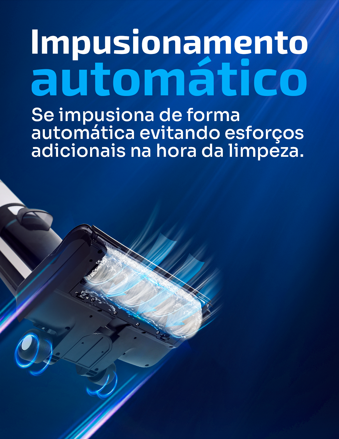 Aspirador Vertical de Pó I7 Pro - Aspira e Passa Pano Autolimpante, Sem Fio