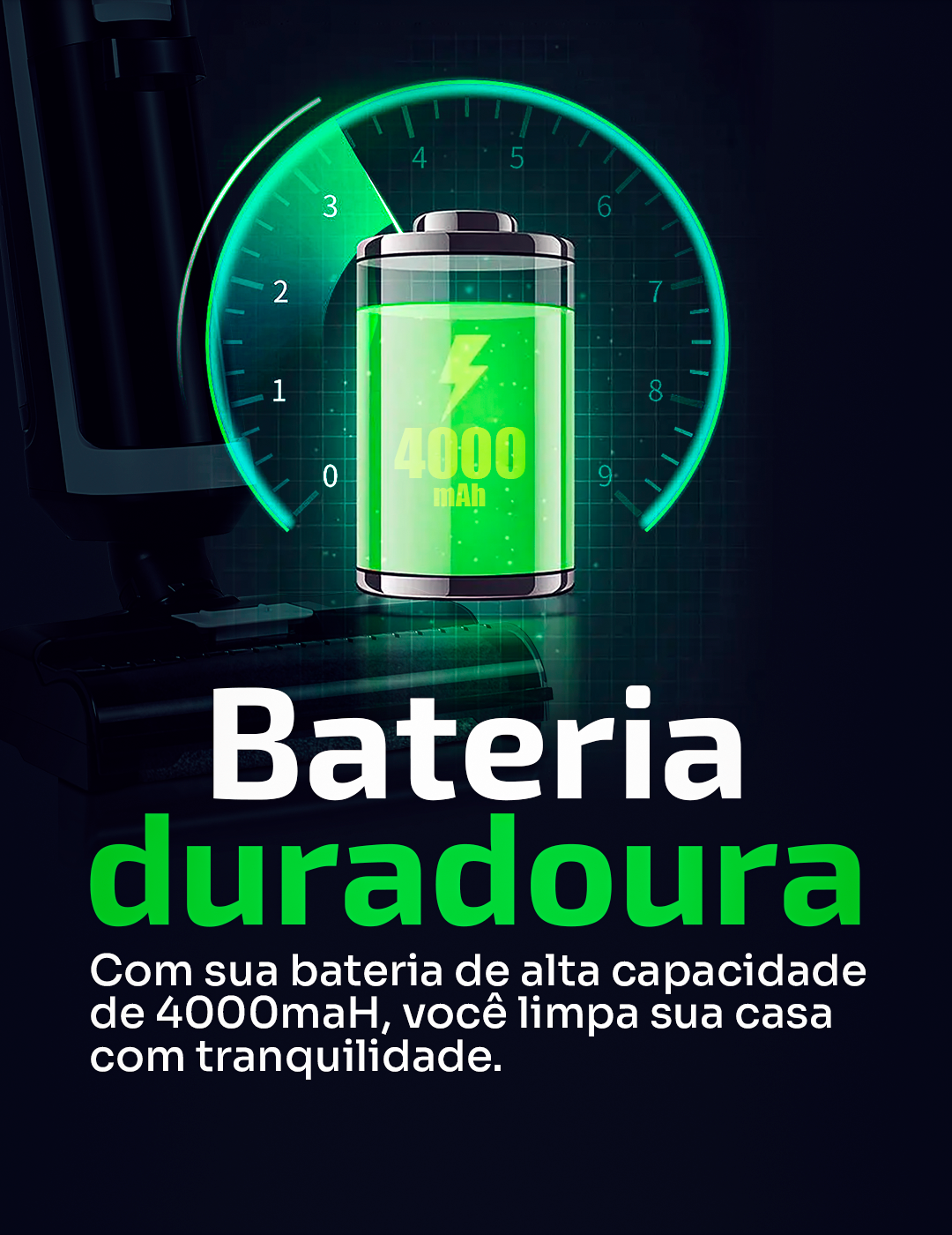 Aspirador Vertical de Pó I7 Pro - Aspira e Passa Pano Autolimpante, Sem Fio