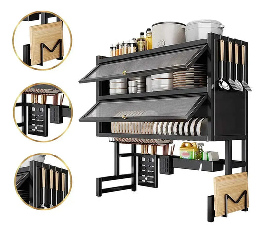 [LANÇAMENTO] Escorredor de Louça Suspenso Aço Inoxidável Organizador de Cozinha com 2 Níveis - De 65 a 105cm