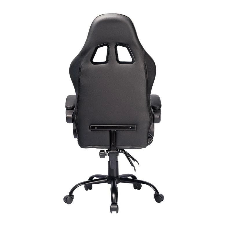 Cadeira Gamer Reclinável, Couro PVC, Até 120kg, Preta