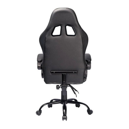 Cadeira Gamer Reclinável, Couro PVC, Até 120kg, Preta