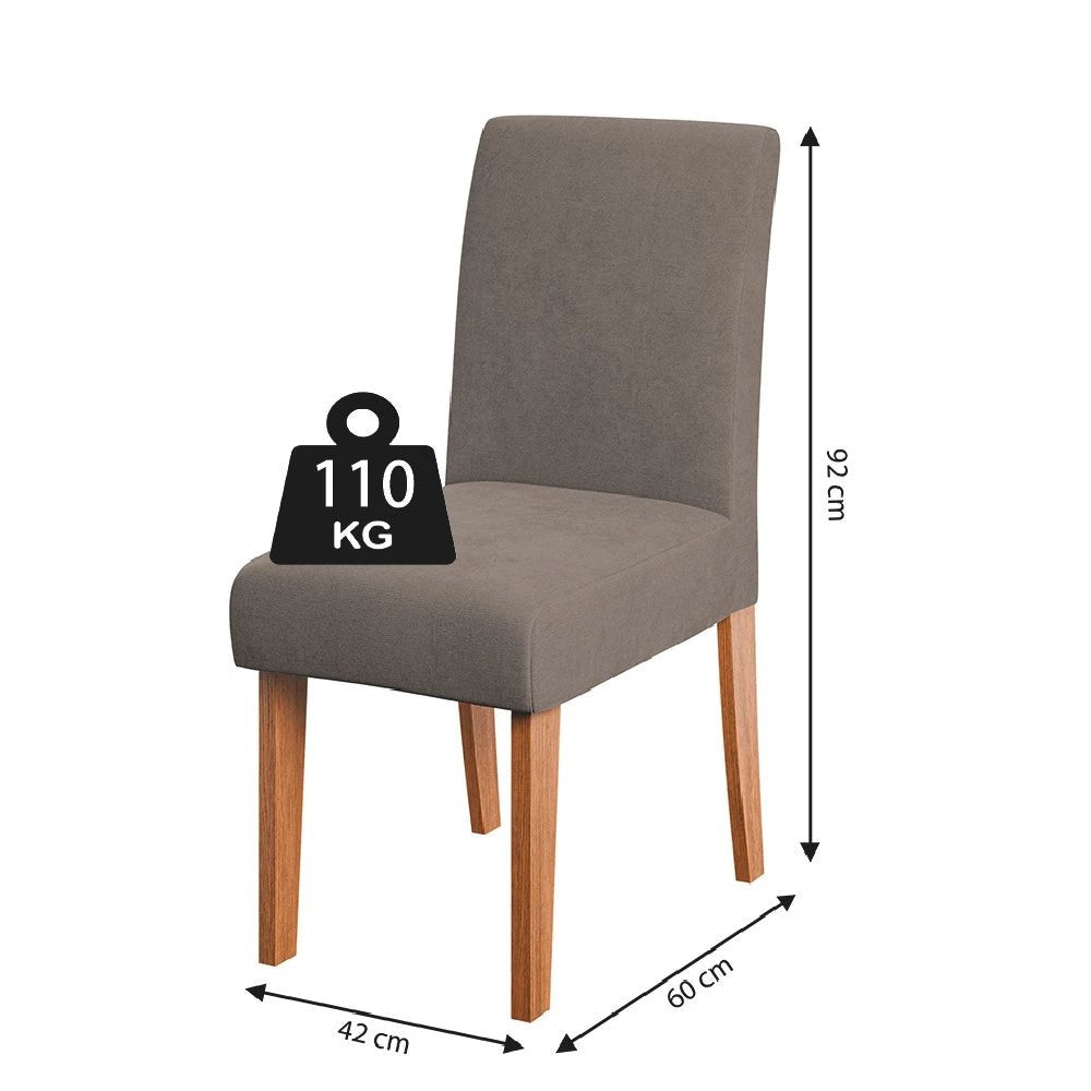 Conjunto Sala de Jantar, Mesa 1,20m, 4 Cadeiras, Madeirado