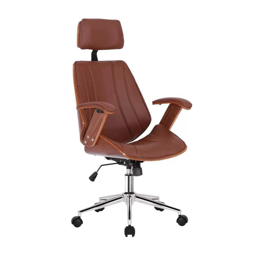 Cadeira Presidente Ergonômica, Reclinável, Couro Ecológico, Preta