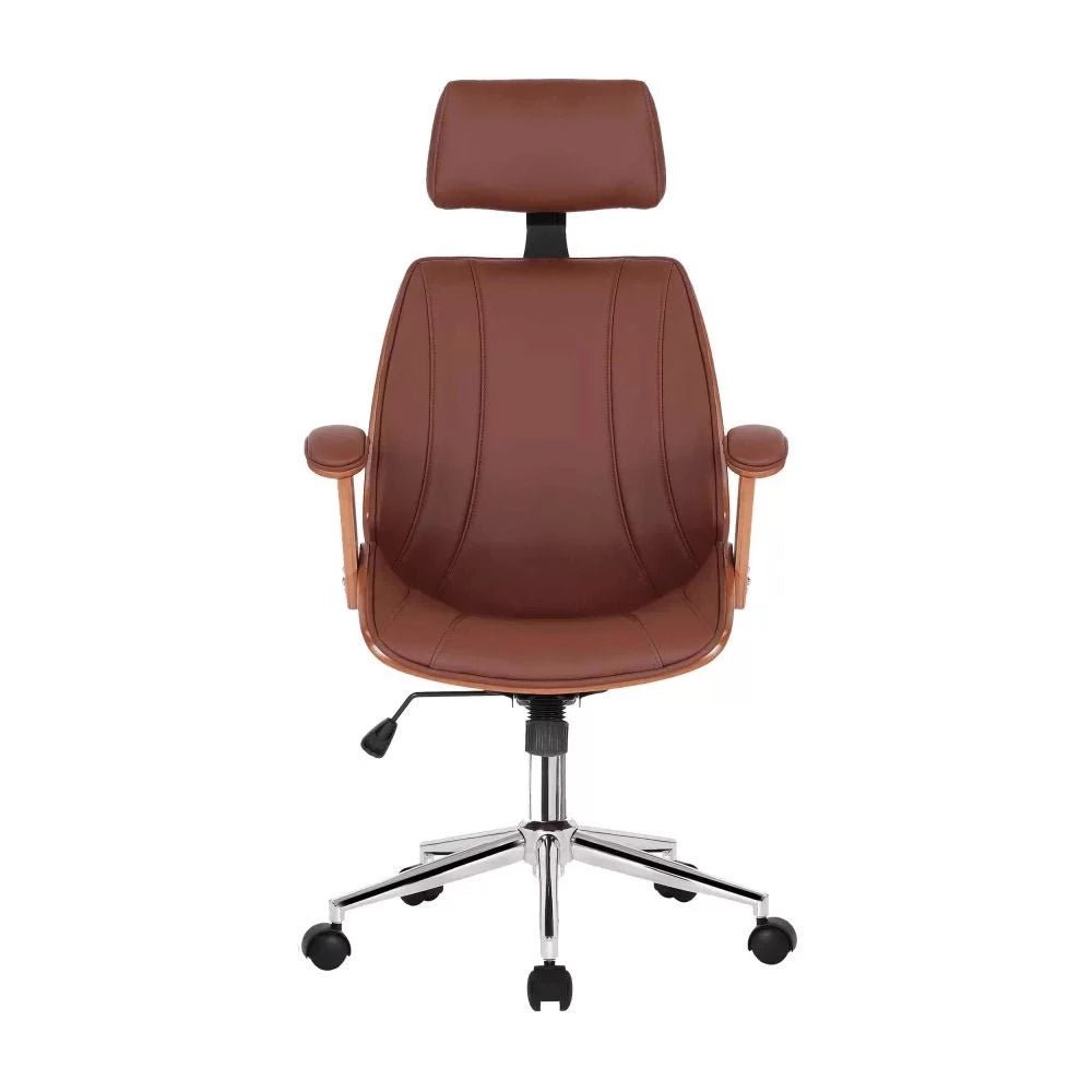 Cadeira Presidente Ergonômica, Reclinável, Couro Ecológico, Preta
