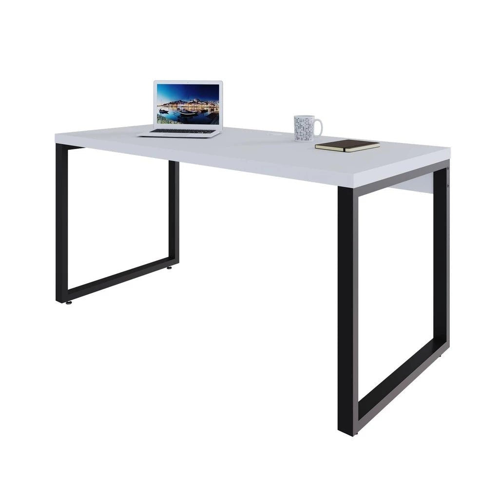 Mesa Diretor Retangular, Tampo Engrossurado, Pés de Aço, 150x70cm