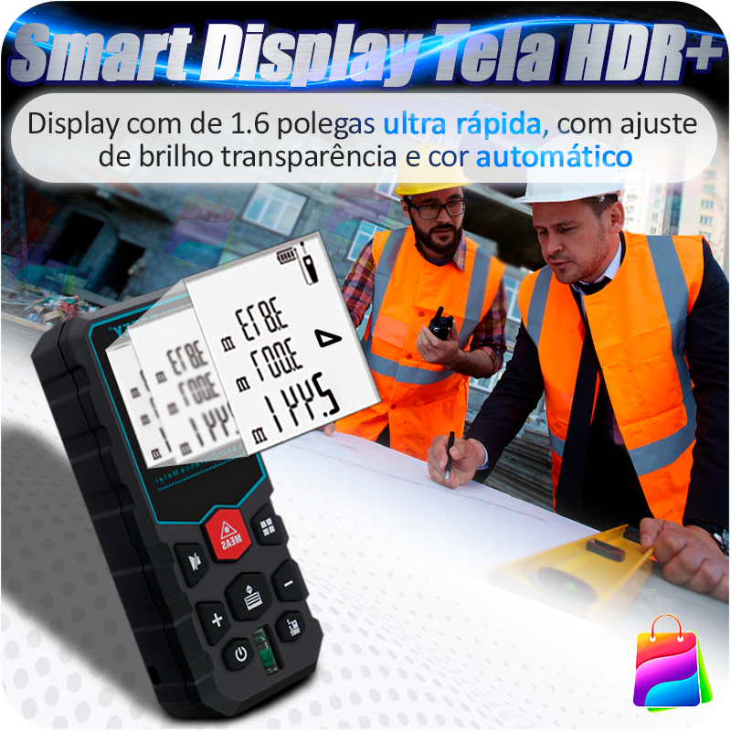 Trena Métrica a Laser mede até 100 Metros com Display Profissional