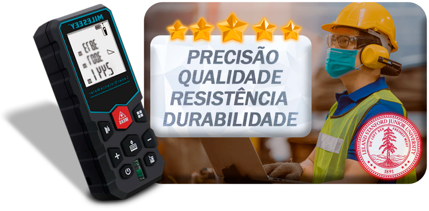 Trena Métrica a Laser mede até 100 Metros com Display Profissional